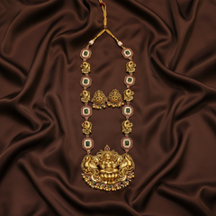 Antique Peacock and Lakshmi Haram - NH00245