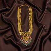 Jadau Long Kaasu Haram With Lakshmi Grand Pendant - KH00435