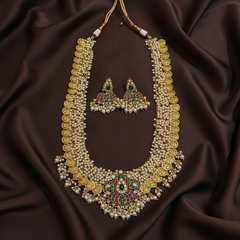 Kaasu Long Haram With Lotus Kempu Pendant - NH00181