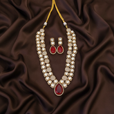 Elegant Victorian Ruby Haram and Earring - VH0040