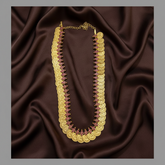 Gold Replica Ruby stone Lakshmi Kaasu Mala - KH00137