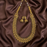 Antique Polish Long Kaasu haram With Jhumki- NH00371