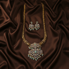 Antique Nakshi Haram With Victorian Pendent - NH00282