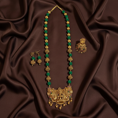 Nakshi beads and Lakshmi Pendant With Jhumki - PB00605