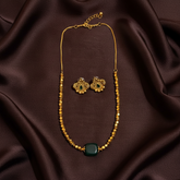 Antique Cute Simple Necklace With Colored Beads and Earring - NN00975