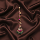 Jadau Tika With Green Beads - HA00212