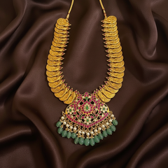 Jadau Kaasu Mid Length With Jadau Pendant - KN00623