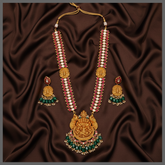 Antique Krishna Pendent haram in Kundan - KH00301