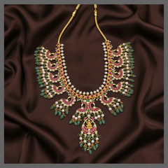 Beautiful Peacock Haram in Kundan - KH00282