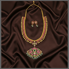 Beautiful Ruby Haram In Kundan - KH00259