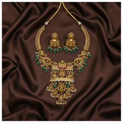 Beautiful Temple Design Lakshmi Kundan Necklace - KN00546