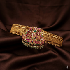 Nakshi Waist Belt With Jadau Pendant - WB0029