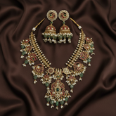 Ambani nakshi Guttipusalu Necklace with Rice pearls - NN0031