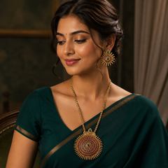 Antique Big Pendent Nakshi Haram - NH00132