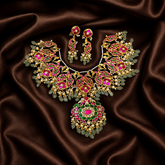 Awesome Multi Peacock Necklace in Kundan - KN00376