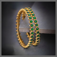 Jadau Round Stone Vintage Model Bangles - BG00681