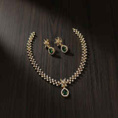 Antique Polish CZ Stone Necklace - NN00881