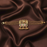 Jadau Nakshi Elephant Pendant Braclet - BG00640