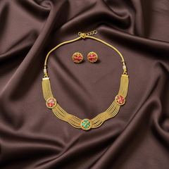 Nakshi Thin line Neckalce With EARRINGS - NN00909