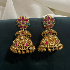 Jadau Multi Flower Jhumkis - KE00581