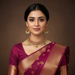 Pota Stone Necklace With Pearls - NN00934