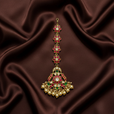 Jadau Flower Pattern Big Maang Tika - HA00242