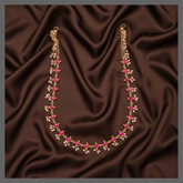 Jadau Ruby Waist Belt With Pearls - WB0011