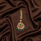 Flower Pattern Round Jadau Tika - HA00227