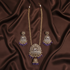Elephant Victorian Haram With Purple Pearls - VH0047