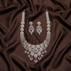 Beautiful Flower Side Pendant with Hug Flower Haram - DH0041