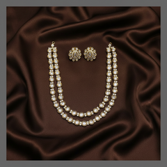 White Stone Victorian Necklace - VN0048