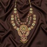 Grand Layered Jadau Set With Gandaberunda Pendant - KH00420