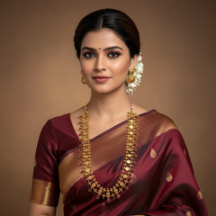 Kasu Thin Chain Long Haram in Multi Stone - NH00481