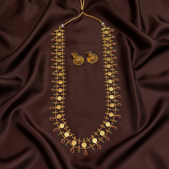 Kasu Thin Chain Long Haram in Multi Stone - NH00481