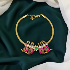 Multi Color Mango with Flower Jadau Kundan Necklace -KN0093