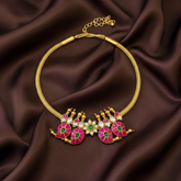 Multi Color Mango with Flower Jadau Kundan Necklace -KN0093