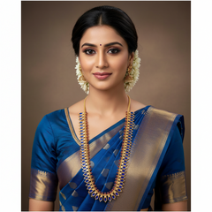 Gold Polish Leaf Pattern Kerala Style Jewelry - NH00145