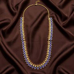 Gold Polish Leaf Pattern Kerala Style Jewelry - NH00145