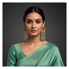 Beautiful Lotus Stud Pearl Drops - KE00593