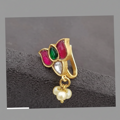 Lotus Nose Ring in Kundan - NR002