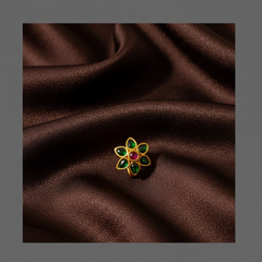 Flower Nose Ring In Kundan - NR0013