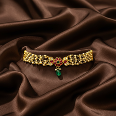 Mega Pearl choker with flower Pendant - PB00589