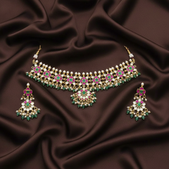 Jadau Choker With Earrings - KN00653