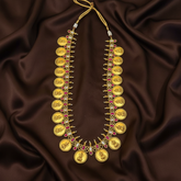 Jadau Beautiful Lakshmi Set With Peacock Side Chain And Earrings - KH00407