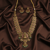 Jadau Guttipusalu with Lakshmi Pendant and step Chandbali Earrings - KH00388