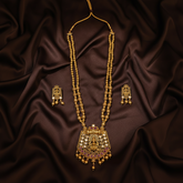 Beautiful Nakshi Balls Haram With Lakshmi Pendant And Earrings - NH00419