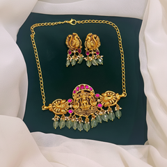 Jadau Kundan in Lord Lakshmi Necklace - KN0083