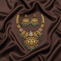 Jadau Antique Polish Kante Set With Earrings - KN00641