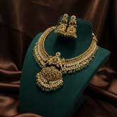 Nakshi Jilebi White Stone Necklace With Earringds - NN00936