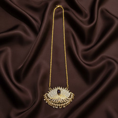 Panchaloha Lotus Pendant Long Haram - NH00179
